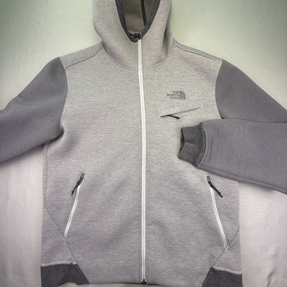 THE NORTH FACEMen's Large Thermal 3D Hooded Full Zip Jacket Gray Excellent!